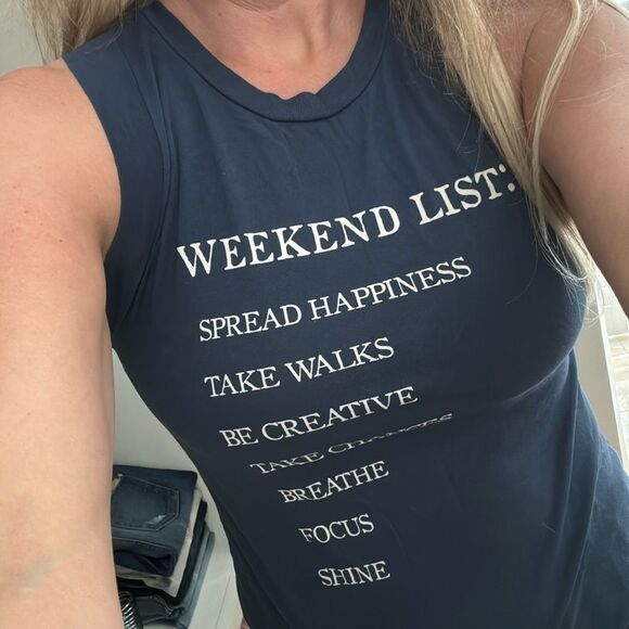 Navy Graphic Tank Top by Project social tee XS - Picture 1 of 3